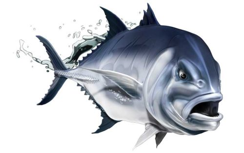 Sleek Giant Trevally Fish Graphics